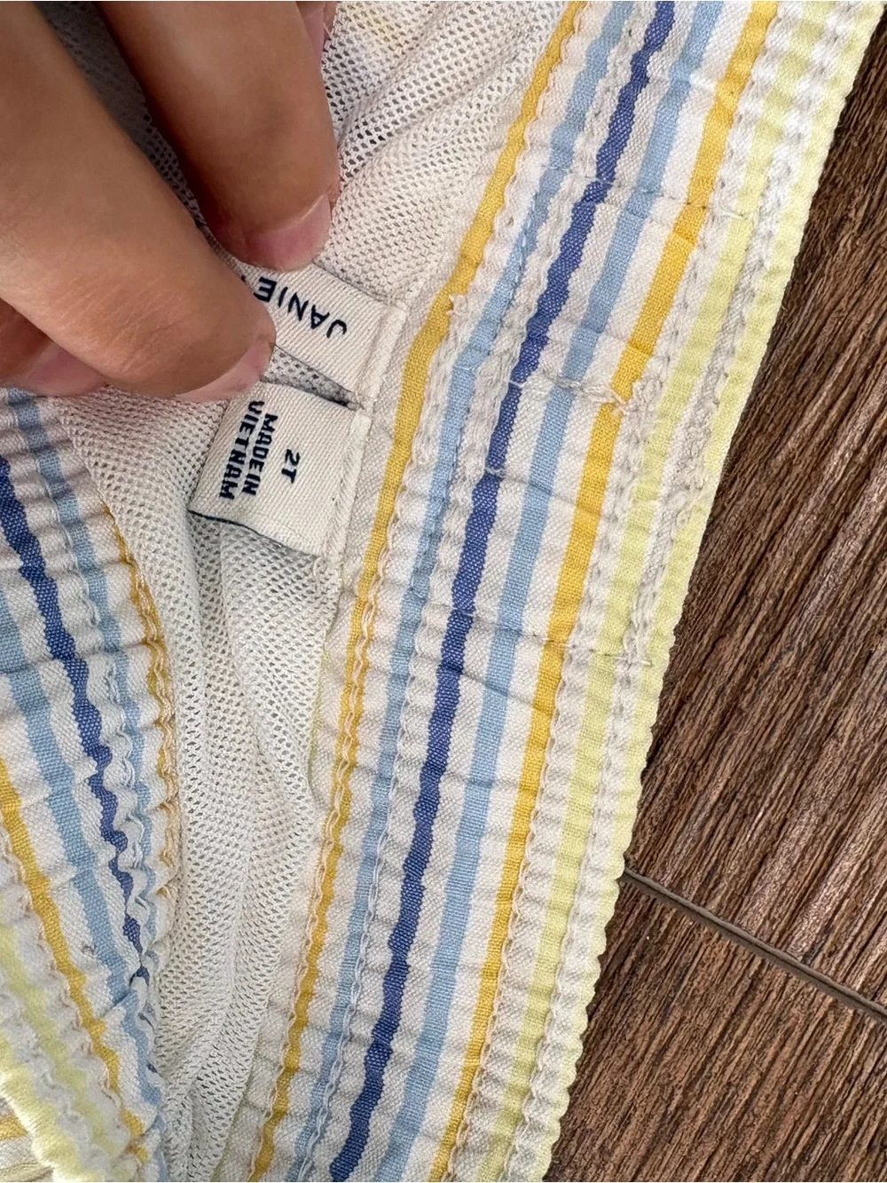 Kids Seersucker Drawstring Shorts - Yellow & Blue